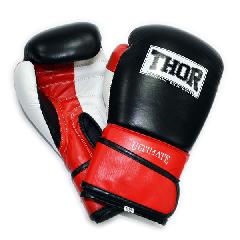 Перчатки боксерские THOR ULTIMATE 14oz /Кожа /бело-черно-красные