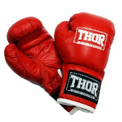 Перчатки боксерские THOR JUNIOR 10oz /PU /красные || Рукавички боксерські THOR JUNIOR 10oz / PU / червоні