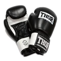 Перчатки боксерские THOR SPARRING 10oz /PU /черно-белые || Рукавички боксерські THOR SPARRING 10oz / PU / чорно-білі