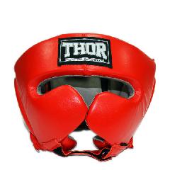Шлем для бокса THOR 716 XL /Кожа / красный || Шолом для боксу THOR 716 XL / шкіра / червоний