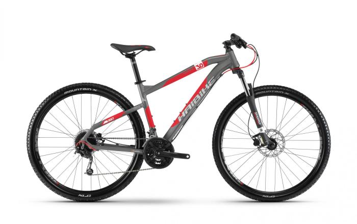 Велосипед Haibike SEET HardNine 3.0 29", рама M, титаново-красно-белый, 2018