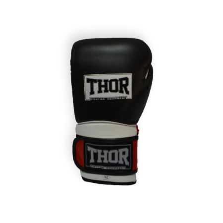 Рукавички боксерські THOR PRO KING 10oz / шкіра / чорно-червоно-білі