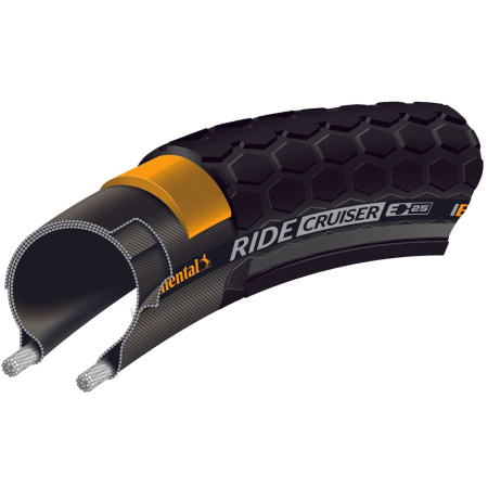 Покрышка Continental Ride Cruiser, 26 x 2.00 черная, не складная, светоотражающая || Покришка Continental Ride Cruiser, 26 x 2.00 Чорна, не складна, світловідбиваюча