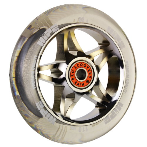 Колесо для трюкового самоката Hipe Star 110мм, chrome / clear