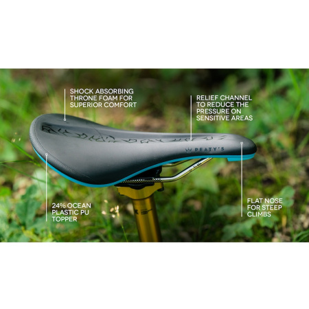 Сідло Peaty's Monarch Saddle, Ti-MX Rail, Nylon Base, Black
