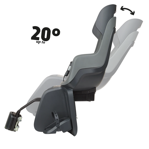 Дитяче велокрісло  Bobike GO Frames RS Reclining System - rear bicycle seat for frame Macaron grey