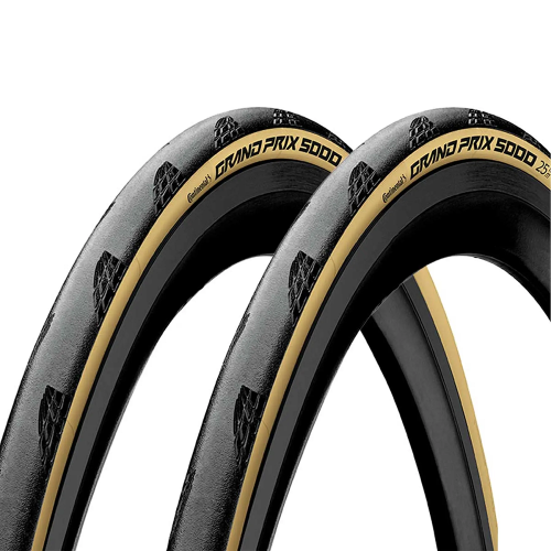 Покрышка бескамерная Continental Grand Prix 5000 AllSeason 28" | 700 x 28C черная/бежевая foldable skin