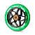 Колесо для трюкового самоката Hipe Star 110мм, black/transparent/green || Колесо для трюкового самоката Hipe Star 110мм, black / transparent / green