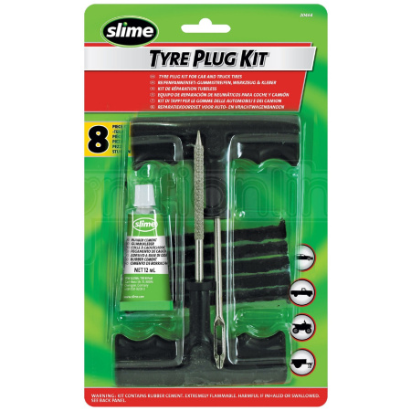 Ремонтный набор для бескамерных покрышек, Slime Tire Plug Kit || Ремонтний набір для безкамерних покришок, Slime Tire Plug Kit