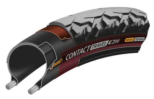 Покрышка Continental Contact Travel, 26 x 2.00, черная, не складная