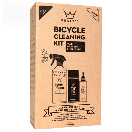 Набор для мойки Peaty's Cleaning Gift Pack, шампунь 1L / Спрей PT17 400ml / смазка цепи 120ml, All-Weather || Набір для мийки Peaty's Cleaning Gift Pack, шампунь 1L / Спрей PT17 400ml / мастило для ланцюга 120ml, All-Weather