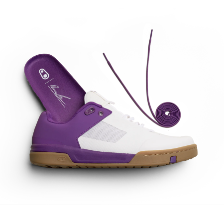 Веловзуття CrankBrothers SHOES STAMP LACE WHITE / PURPLE - GUM OUTSOLE - BERNARD KERR 10.0