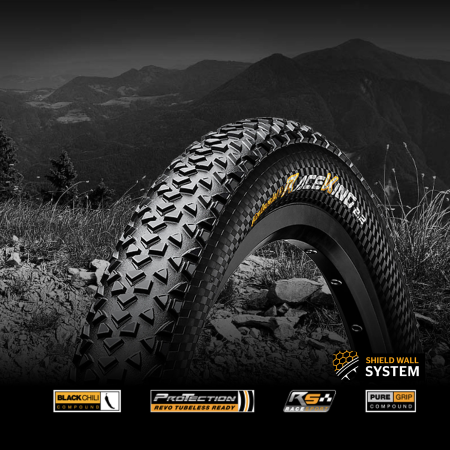 Покрышка Continental Race King 2.2, 26"x2.20, 55-559, Foldable,  PureGrip, ShieldWall System,  Skin, 670гр.,  черный || Покришка Continental Race King 2.2, 26 " x2.20, 55-559, Foldable, PureGrip, ShieldWall System, Skin, 670гр.,  чорний