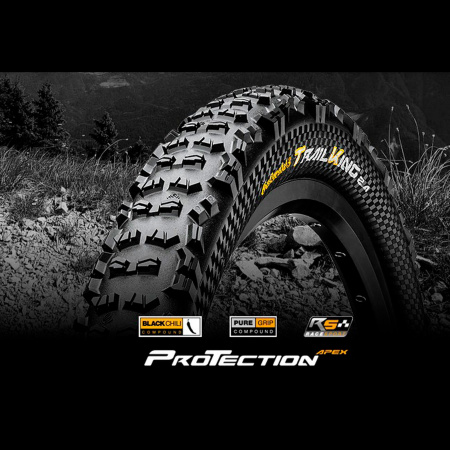Покрышка Continental Trail King 2.2, 27.5"x2.20, 55-584, Foldable, PureGrip, Performance, Skin, черный || Покришка Continental Trail King 2.2, 27.5"x2.20, 55-584, Foldable, PureGrip, Performance, Skin, чорний