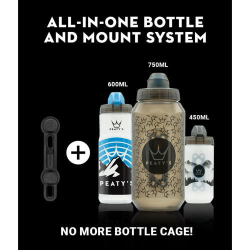 Фляга Peaty's x Fidlock Lockin Bottle, Mountains / Clear, 600ml