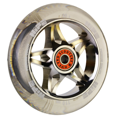 Колесо для трюкового самоката Hipe Star 110мм, chrome / clear
