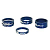 Проставочные кольца, XLC AS-A02,  1 1/8", синие || Проставочні кільця, XLC AS-A02, 1 1/8", сині