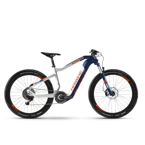 Електровелосипед HAIBIKE XDURO AllTrail 5.0 Carbon FLYON i630Wh 11 s. NX 27.5", рама L, синьо-біло-помаранчевий, 2020
