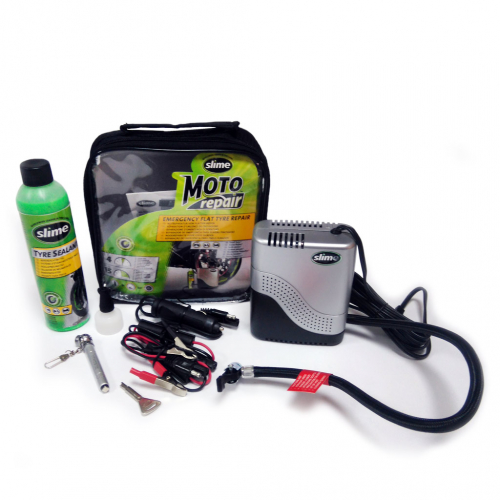 Ремкомплект для мотопокрышек MOTO Power Sport (Герметик + повітряний компресор), Slime